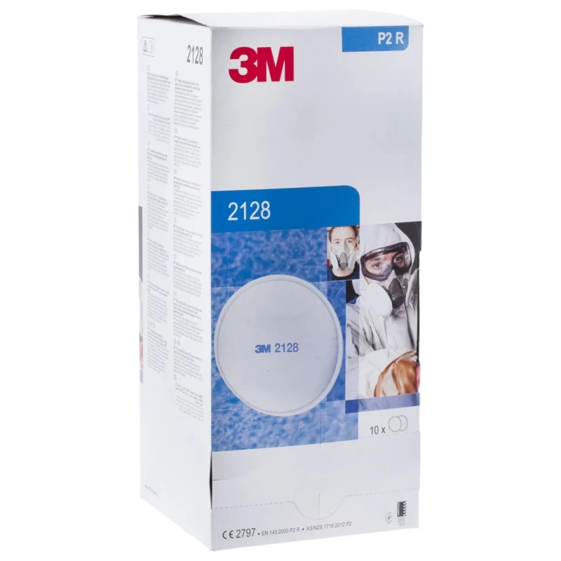 3M Particulate Respirator Filter 2128, Bayonet Connection, White, For 6000 & 7000 Series