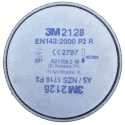 3M Particulate Respirator Filter 2128, Bayonet Connection, White, For 6000 & 7000 Series