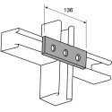 Unistrut Stainless Steel Rectangular Bracket P 1066 SS, 3-Hole Flat Plate