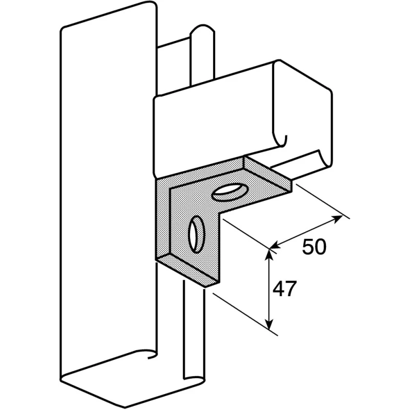 Unistrut Stainless Steel Angle Bracket, 41mm Width, Mounting Plate Type Bracket P 1026 SS