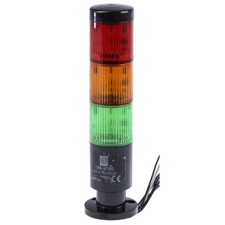 RS PRO Green, Red LED Signal Tower 3 Lights, No Sounder, Screw Mount, 24V AC/DC, Steady Light, IP65 199-9760