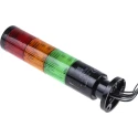RS PRO Green, Red LED Signal Tower 3 Lights, No Sounder, Screw Mount, 24V AC/DC, Steady Light, IP65 199-9760
