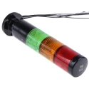 RS PRO Green, Red LED Signal Tower 3 Lights, No Sounder, Screw Mount, 24V AC/DC, Steady Light, IP65 199-9760
