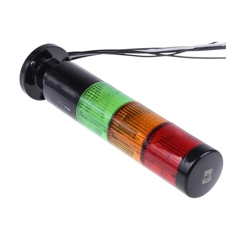 RS PRO Green, Red LED Signal Tower 3 Lights, No Sounder, Screw Mount, 24V AC/DC, Steady Light, IP65 199-9760