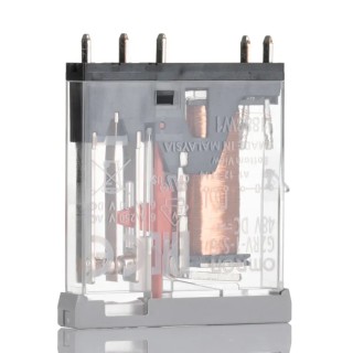 Omron DIN Rail Power Relay 48V DC Coil, 6A Switching Current, SPDT Plug-In, Transparent Casing G2RV-1-S-G DC48