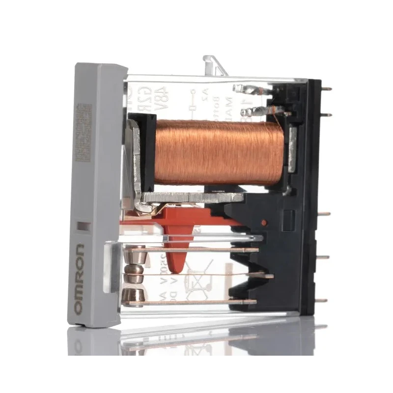 Omron DIN Rail Power Relay 48V DC Coil, 6A Switching Current, SPDT Plug-In, Transparent Casing G2RV-1-S-G DC48