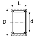 IKO Nippon Thompson Needle Roller Bearing TLA1010Z, 10 mm ID, 14 mm OD, 10 mm Width, 40000 rpm Oil Max, 24000 rpm Grease Max