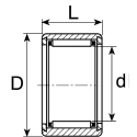 IKO Nippon Thompson Needle Roller Bearing TLA1010Z, 10 mm ID, 14 mm OD, 10 mm Width, 40000 rpm Oil Max, 24000 rpm Grease Max