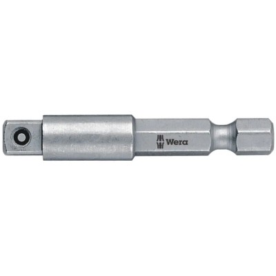 Wera 1/4 Inch Square Adapter, 100 mm Overall Length, Socket Accessory 05050210001