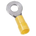 MECATRACTION N Series Insulated Ring Terminal, Polyamide, M6 Stud, 14–10 AWG, Yellow, C100NC2-6