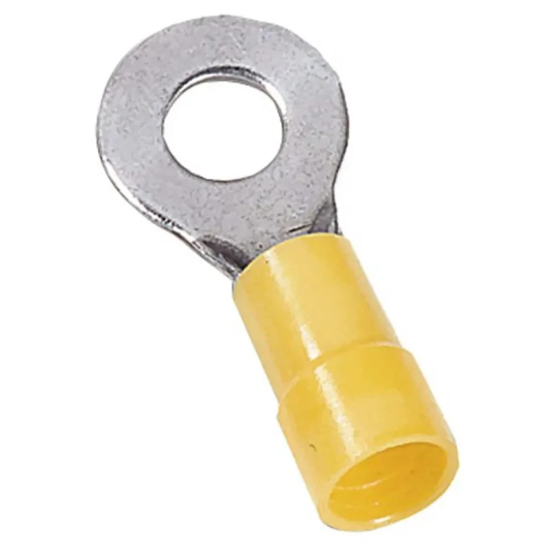 MECATRACTION N Series Insulated Ring Terminal, Polyamide, M6 Stud, 14–10 AWG, Yellow, C100NC2-6