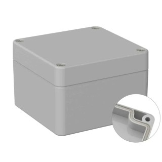 RS PRO 5U2 Series Grey Polycarbonate Enclosure IP66 IK07 82x80x55 mm IP66