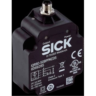 SICK Block Inductive Proximity Sensor M12 Thread PNP Output 30V DC 75mm Range, IP68, 200mA, IQR80-75NPPKC0S