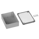 RS PRO Polycarbonate General Purpose Enclosure, IP66, IK07, Grey, Clear Lid, 200x150x75 mm, 5U2 Series 201-0146