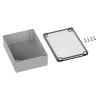 RS PRO Polycarbonate General Purpose Enclosure, IP66, IK07, Grey, Clear Lid, 200x150x75 mm, 5U2 Series 201-0146