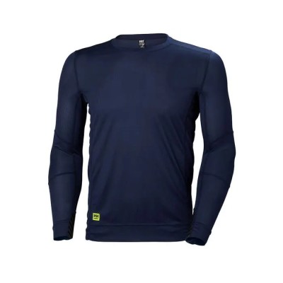 Helly Hansen Long Thermal Shirt, S, Navy, Polyester, Long Sleeves 75105_590-S