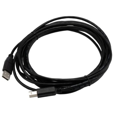 RS PRO IC Socket USB Cable, Male USB Type A to Male USB Type B, USB 2.0, Black, 5m 201-2478