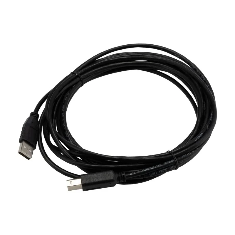RS PRO IC Socket USB Cable, Male USB Type A to Male USB Type B, USB 2.0, Black, 5m 201-2478
