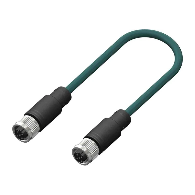 RS PRO Female 4 Way Straight to Female 4 Way Sensor Actuator Cable 2m Polyethylene Jacket IP67 250V Teal 201-7106