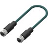 RS PRO Female 4 Way Straight to Female 4 Way Sensor Actuator Cable 2m Polyethylene Jacket IP67 250V Teal 201-7106