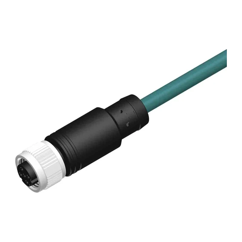 RS PRO Sensor & Actuator Cable Straight to Unterminated Polyurethane Jacket Teal 10m 250V IP67 4-Way 201-7099