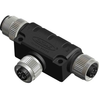RS PRO Right Angle Circular Connector Adapter M12 Female to Dual M12 Male, IP67, 4A, 250V 201-7227