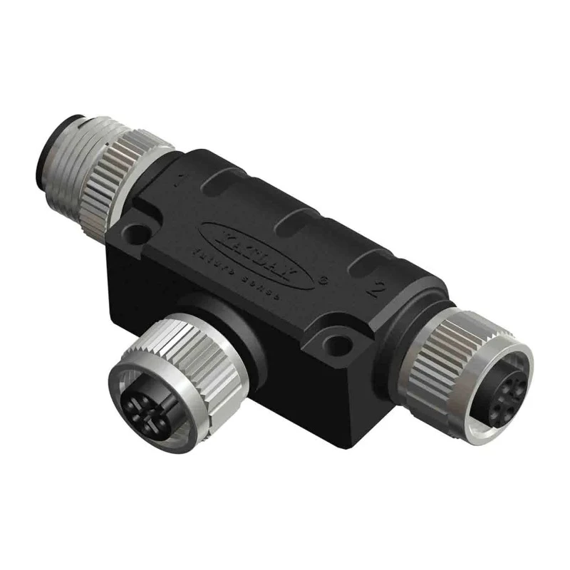 RS PRO Right Angle Circular Connector Adapter M12 Female to Dual M12 Male, IP67, 4A, 250V 201-7227