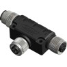 RS PRO Right Angle Circular Connector Adapter M12 Female to Dual M12 Male, IP67, 4A, 250V 201-7227