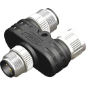 RS PRO Right Angle Y-Splitter Circular Connector M12 Female to 2× M12 Male, 4A, IP67, 60V, 201-7234