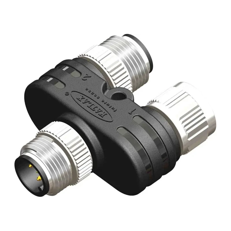 RS PRO Right Angle Y-Splitter Circular Connector M12 Female to 2× M12 Male, 4A, IP67, 60V, 201-7234