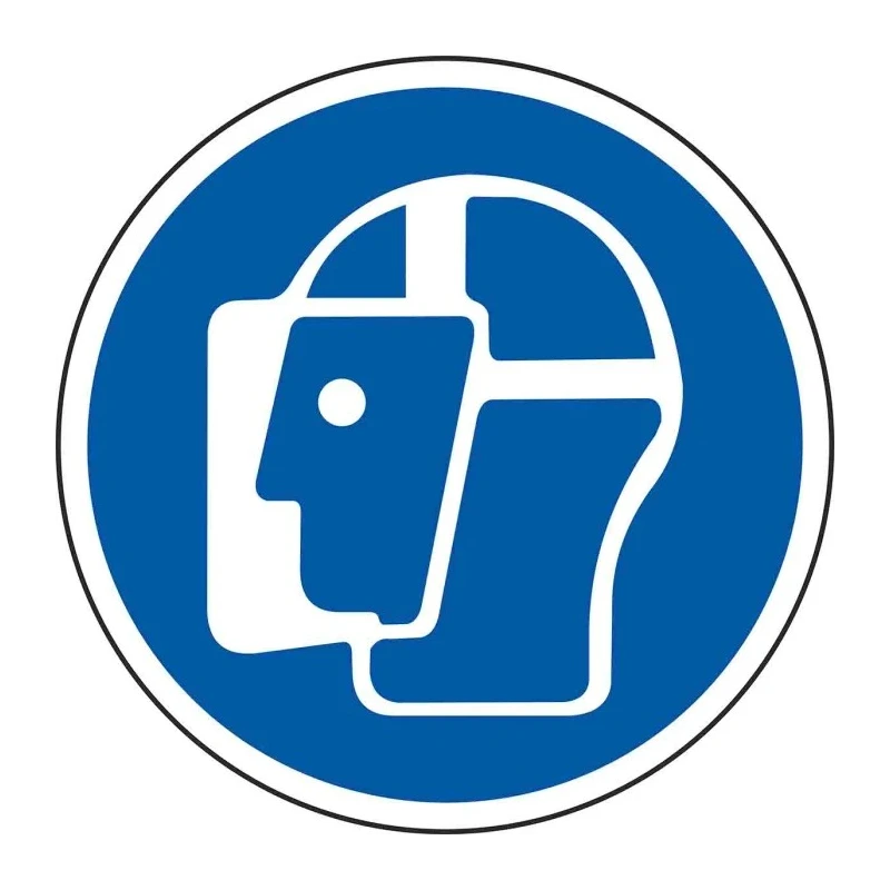 RS PRO Vinyl Floor Graphic Face Shield Symbol Sign 400mm Vinyl Self-Adhesive ISO EN7010 201-3308