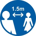 RS PRO Vinyl Social Distancing Floor Sign, Self-Adhesive, Blue, 1.5m Apart, 400mm Diameter 201-3342
