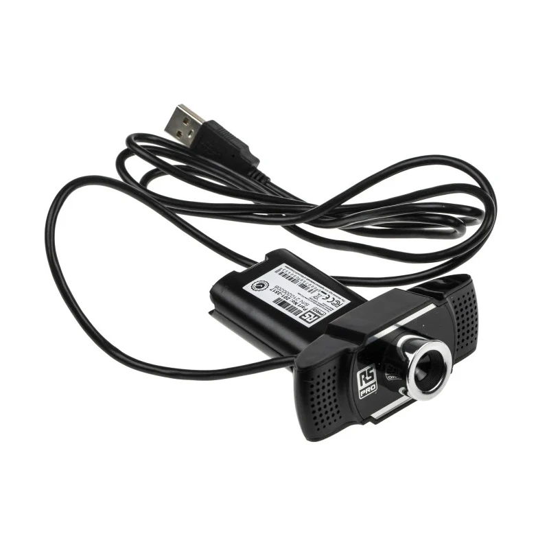 RS PRO USB 2.0 HD Webcam 0.8 MP, 30 fps, 1080 x 720 Pixel, Built-in Microphone 201-3517