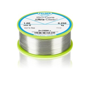 Felder Lottechnik Lead-Free Solder Wire 1 mm, 250 g, 99.3% Tin, 0.7% Copper, 227°C Melting Point 5551941020 37