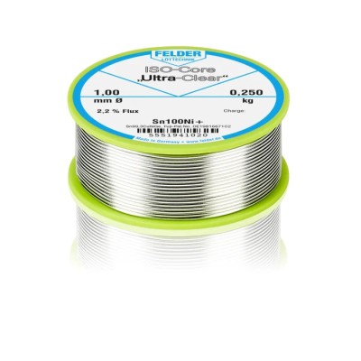 Felder Lottechnik Lead-Free Solder Wire 1 mm, 250 g, 99.3% Tin, 0.7% Copper, 227°C Melting Point 5551941020 37