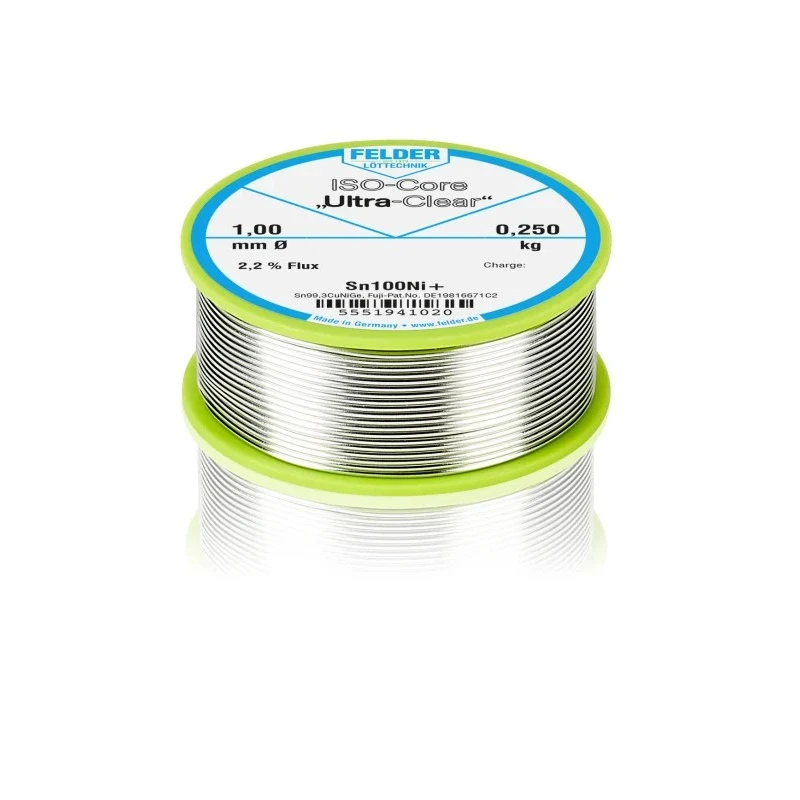 Felder Lottechnik Lead-Free Solder Wire 1 mm, 250 g, 99.3% Tin, 0.7% Copper, 227°C Melting Point 5551941020 37