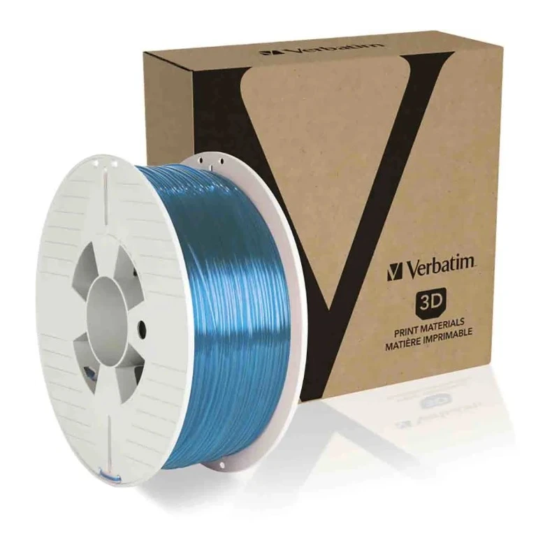 Verbatim 1.75 mm Blue PET-G 3D Printer Filament 1 kg, Polyethylene Terephthalate, Model 55056