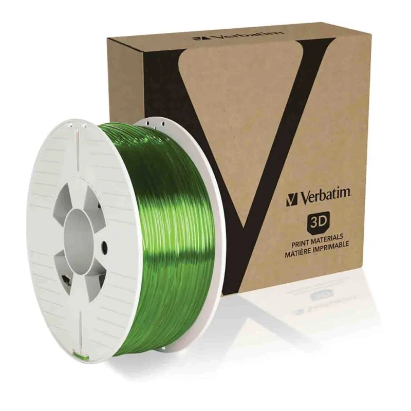 Verbatim 2.85 mm Green PET-G 3D Printer Filament, Polyethylene Terephthalate, 1 kg, FDM, 55065