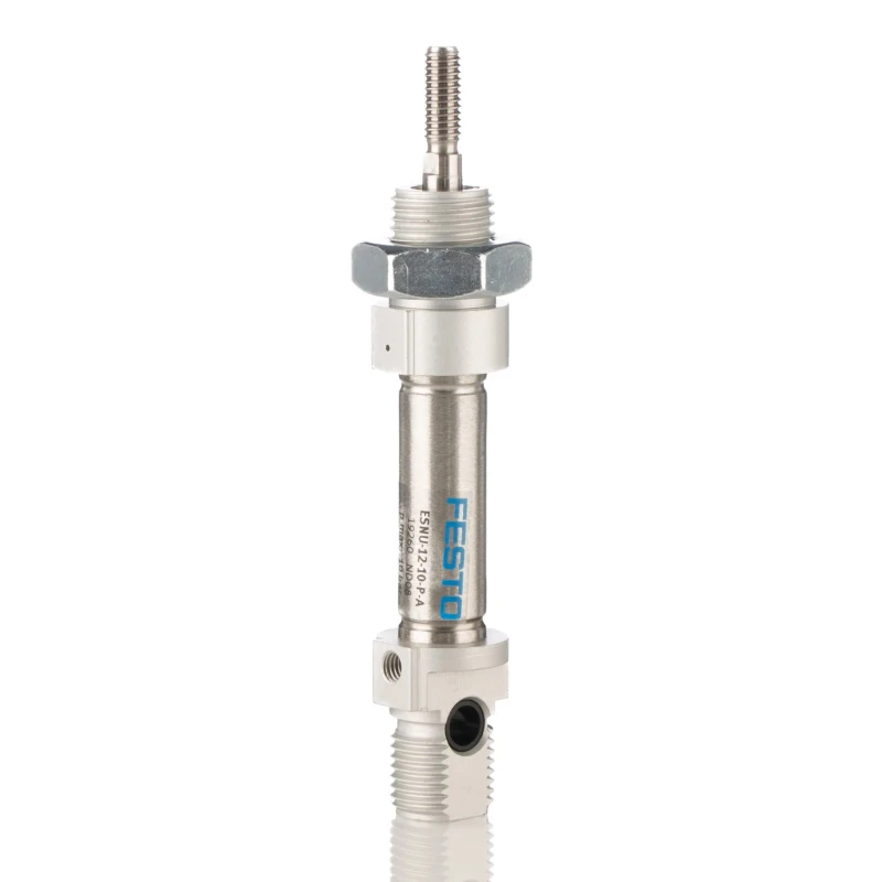 Festo ISO Standard Pneumatic Cylinder 10mm Stroke, 12mm Bore, Aluminium Body, Single Acting, ESNU-12-10-P-A