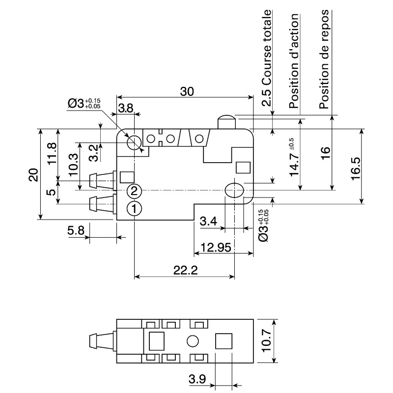 Crouzet Pneumatic Manual Control Valve, Plunger Operation, 2.5 mm Port, 8 bar, 100 NL/min, Series 81, Model 81290501
