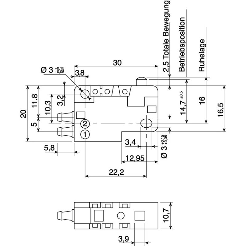 Crouzet Pneumatic Manual Control Valve, Plunger Operation, 2.5 mm Port, 8 bar, 100 NL/min, Series 81, Model 81290501
