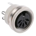 Hirschmann 5-Pole Straight DIN Socket, Panel Mount, Female, Brass-Tin Contacts, Polyethylene, 4A 930953517 MAB 5100 S grey