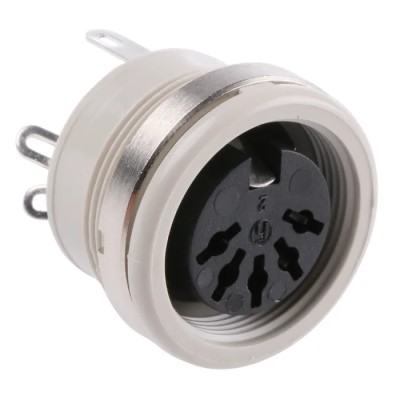 Hirschmann 5-Pole Straight DIN Socket, Panel Mount, Female, Brass-Tin Contacts, Polyethylene, 4A 930953517 MAB 5100 S grey