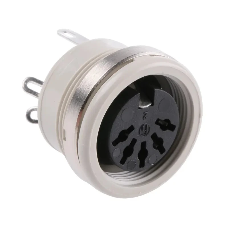 Hirschmann 5-Pole Straight DIN Socket, Panel Mount, Female, Brass-Tin Contacts, Polyethylene, 4A 930953517 MAB 5100 S grey
