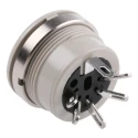 Hirschmann 5-Pole Straight DIN Socket, Panel Mount, Female, Brass-Tin Contacts, Polyethylene, 4A 930953517 MAB 5100 S grey