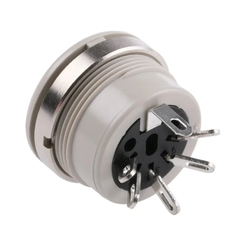 Hirschmann 5-Pole Straight DIN Socket, Panel Mount, Female, Brass-Tin Contacts, Polyethylene, 4A 930953517 MAB 5100 S grey