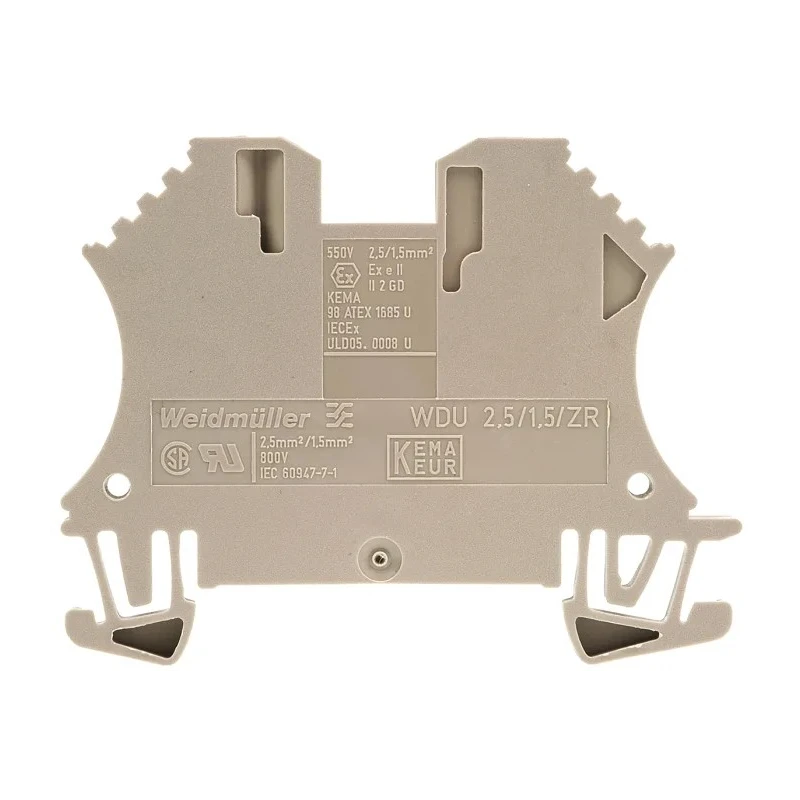 Weidmüller Feed Through Terminal Block, WDU Series, Brown, 2.5mm², 1-Level, 800V, Screw, IECEx/ATEX, Model 1024700000