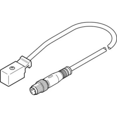 Festo Plug Connector KMYZ-2-24-M8-2,5-LED, KMYZ Series, Angled Socket, M8 x 1, 2.5m, LED Indicator