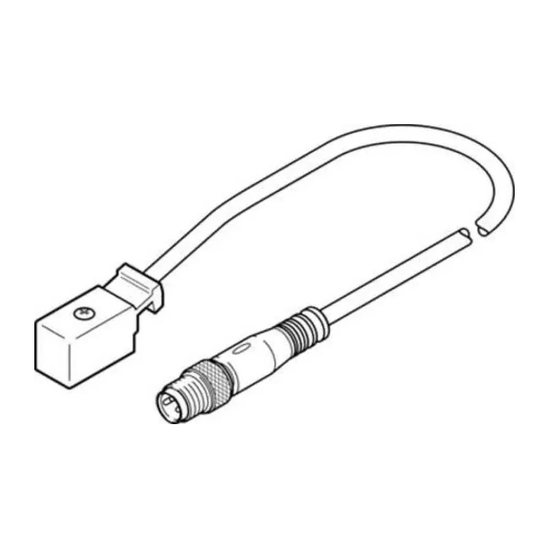 Festo Plug Connector KMYZ-2-24-M8-2,5-LED, KMYZ Series, Angled Socket, M8 x 1, 2.5m, LED Indicator