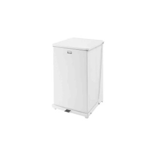 Rubbermaid Commercial Products Defenders Pedal Waste Bin 95L Galvanised Steel White FGST40EPLWH